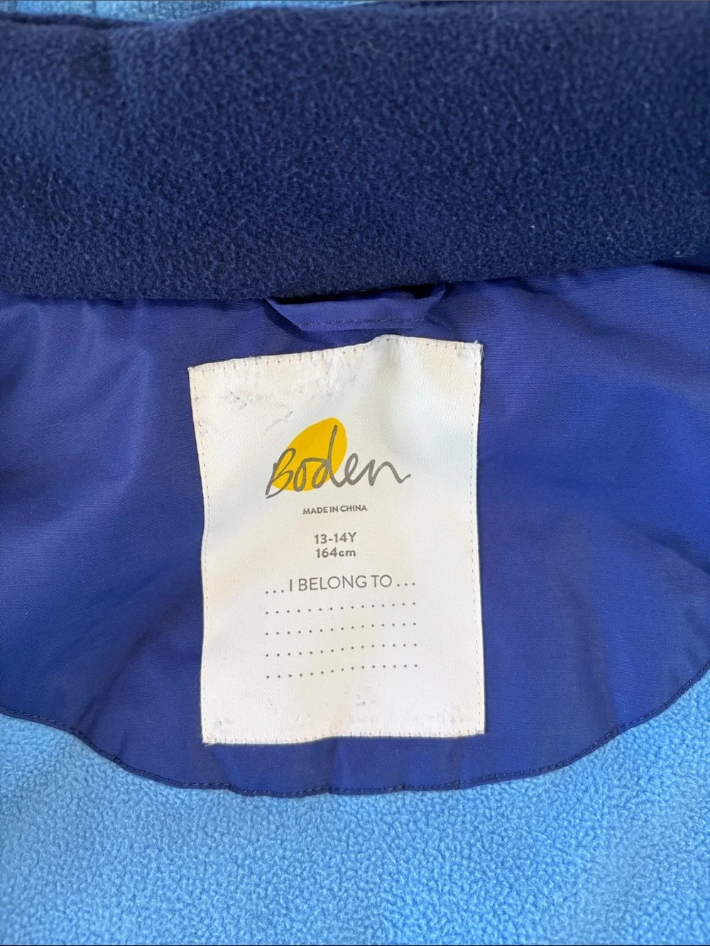 Boden Blue Bright Rainbow Stars Hooded Ski Jacket